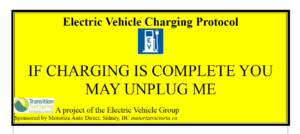 Salt Spring Island Etiquette Card unplug if charge complete