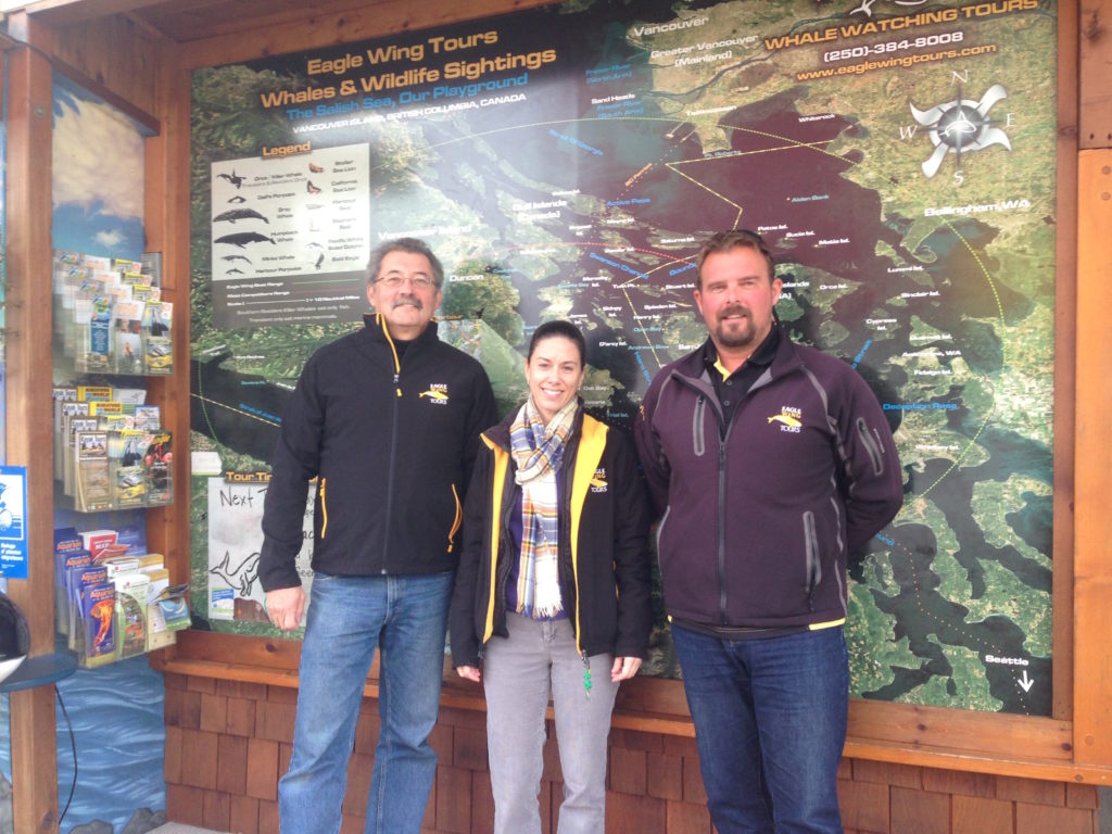 Eagle Wing Tours team Wayne Nowak, Mika, and Brett Soberg, Captain and Co-Owner